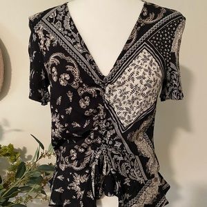 Black Bandana Printed H&M Blouse